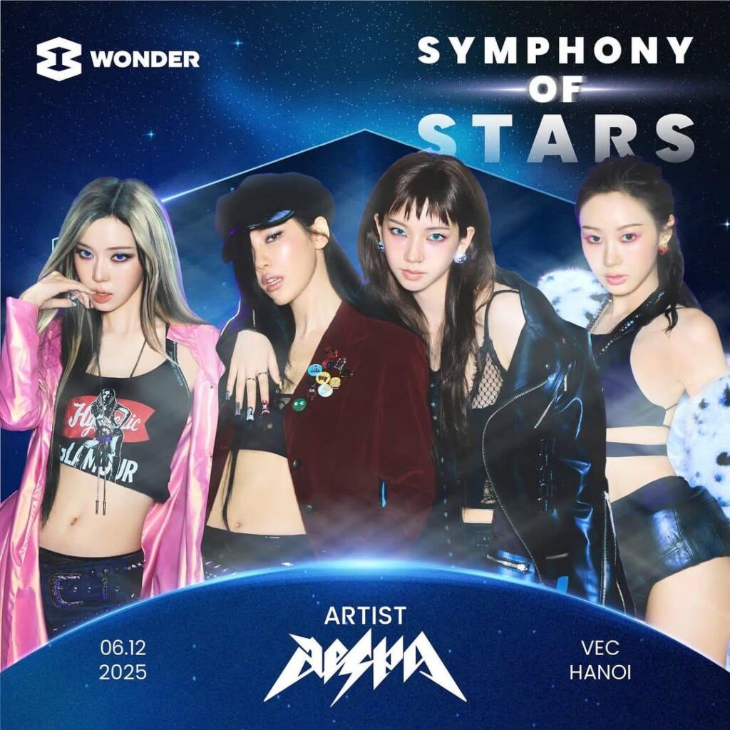 251023 aespa announced as part of the lineup for '8WONDER Winter 2025: Symphony of Stars' festival @ Vietnam Exposition Center, Hanoi on December 6th
