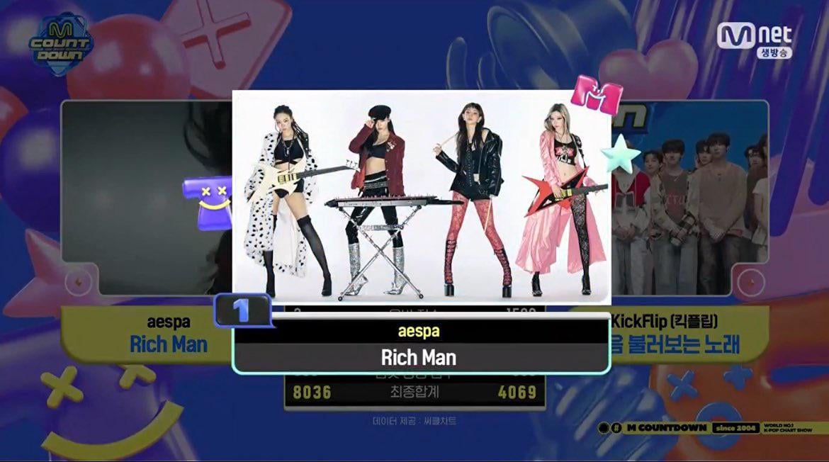 251002 aespa earns their eight win and triple crown for ‘Rich Man’ on M Countdown