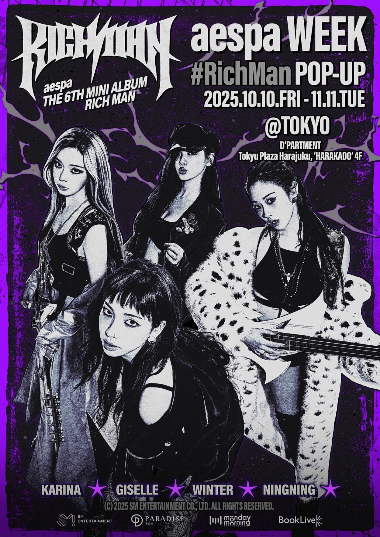 251003 aespa - The 6th Mini Album 'Rich Man' POP-UP @ TOKYO (Announcement Poster)