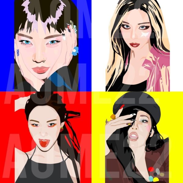 aespa Karina, Winter, Giselle, Ningning Digital Art