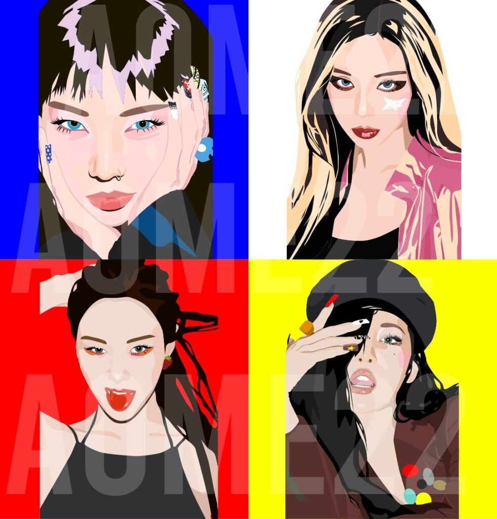 aespa Karina, Winter, Giselle, Ningning Digital Art