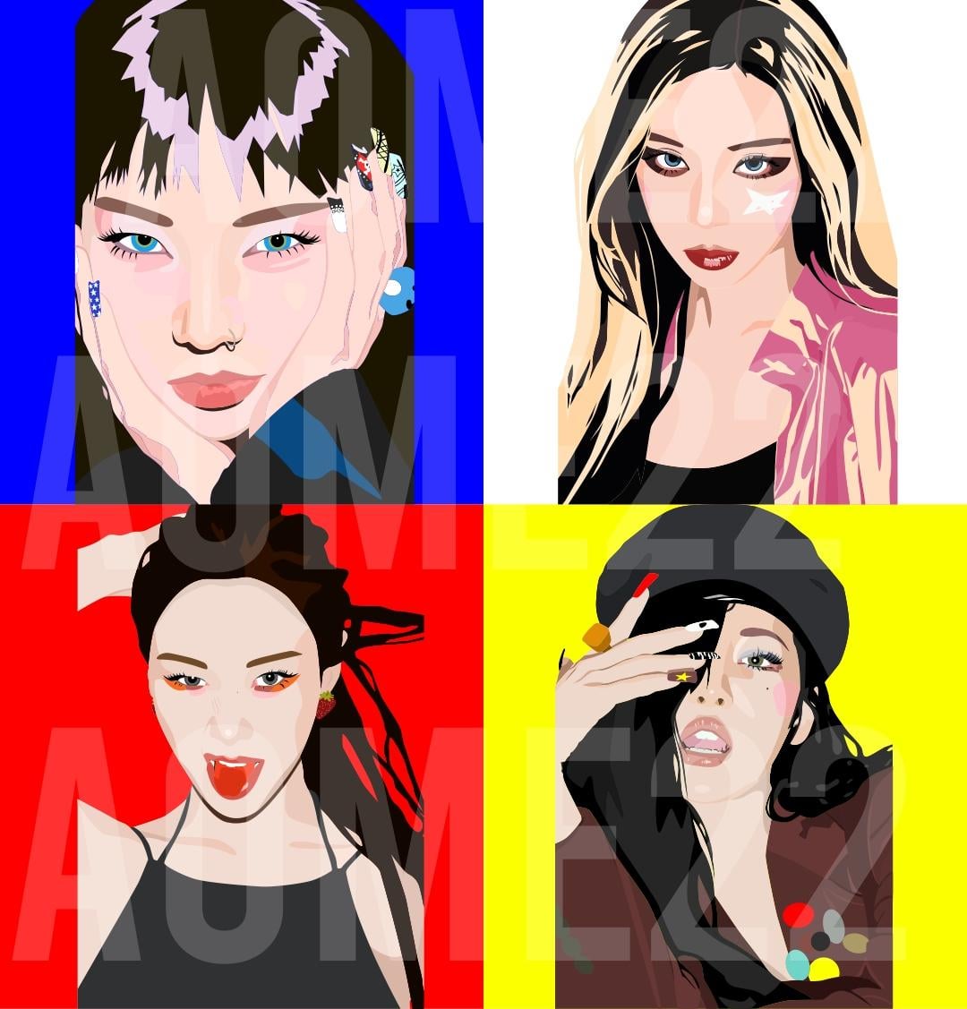 aespa Karina, Winter, Giselle, Ningning Digital Art
