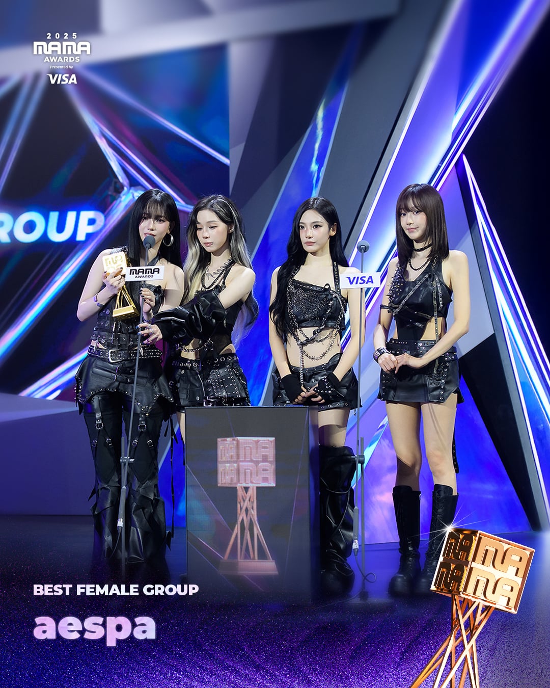 251130 MAMA AWARDS Twitter Update with aespa - 2025 MAMA AWARDS Winner Announcement Photos ('Best Female Group', 'Best Dance Performance Female Group & 'Best Choreography')