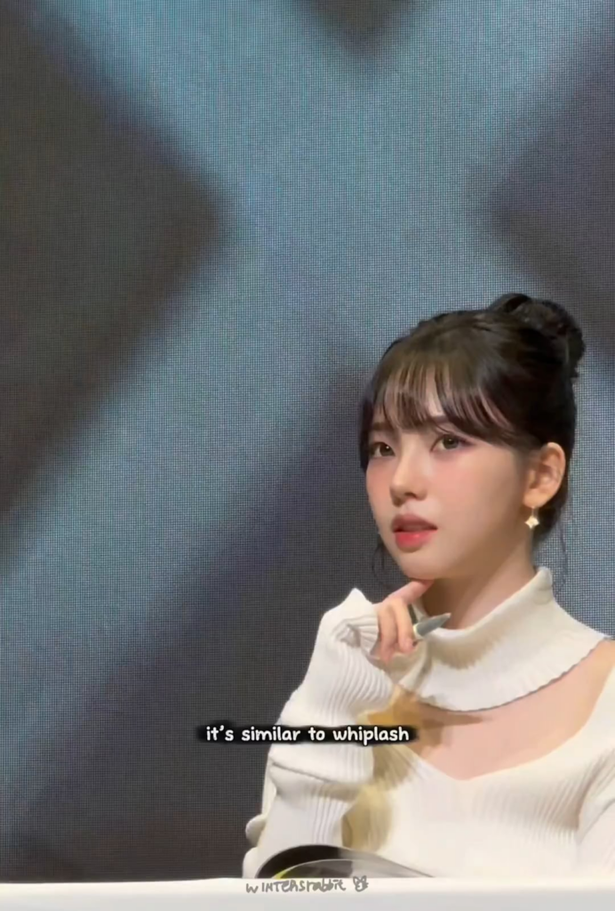 251207 According to Karina, aespa's title track for their next comeback will be similar to 'Whiplash' or a mix between 'Whiplash' & 'Dirty Work'