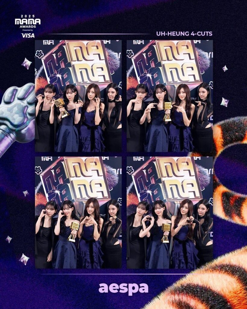 251209 MAMA AWARDS Twitter Update With aespa - 2025 MAMA AWARDS UH-HEUNG 4-CUTS Photos