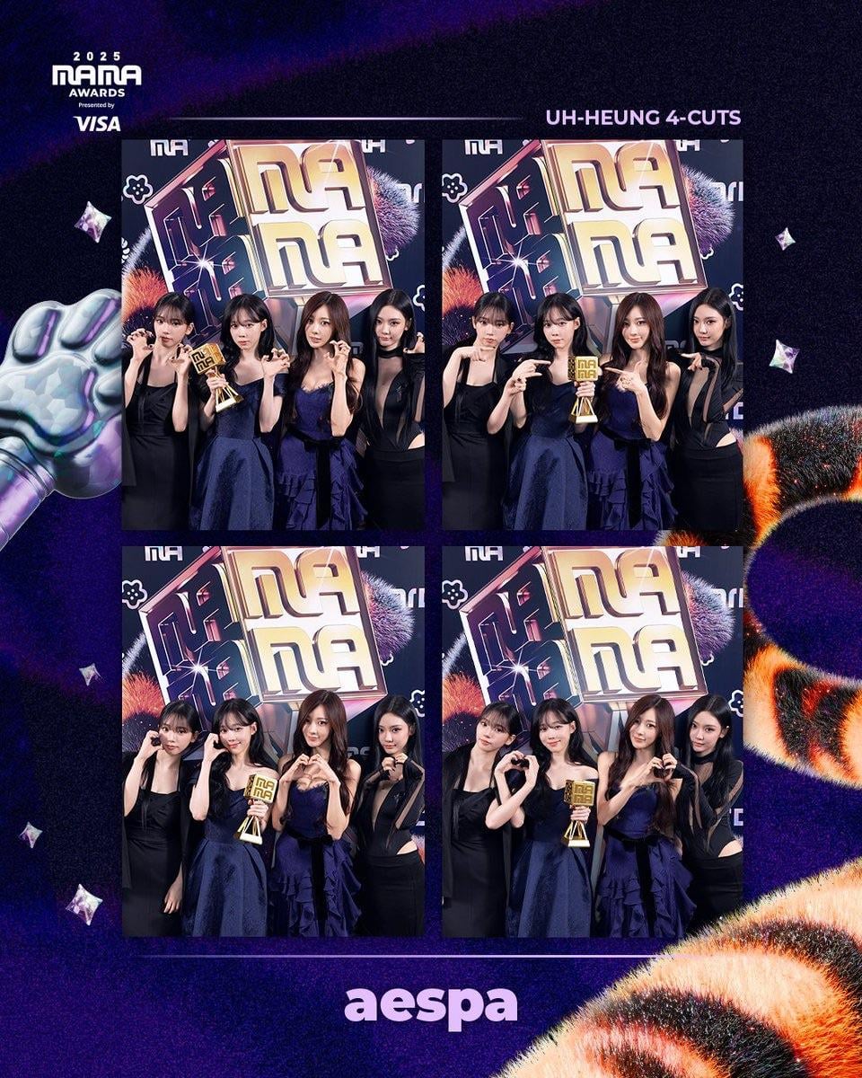 251209 MAMA AWARDS Twitter Update With aespa - 2025 MAMA AWARDS UH-HEUNG 4-CUTS Photos
