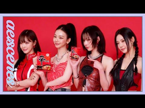 251223 aespa - [ae:scenes] Coloring the world with Shin Ramyun... ❤️ (Shin Ramyun Behind)