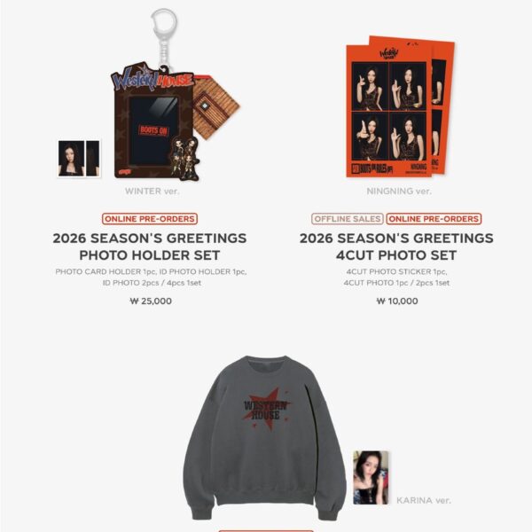 251219 aespa - 2026 Season’s Greetings ‘Western House’ (Official MD Sales Notice)