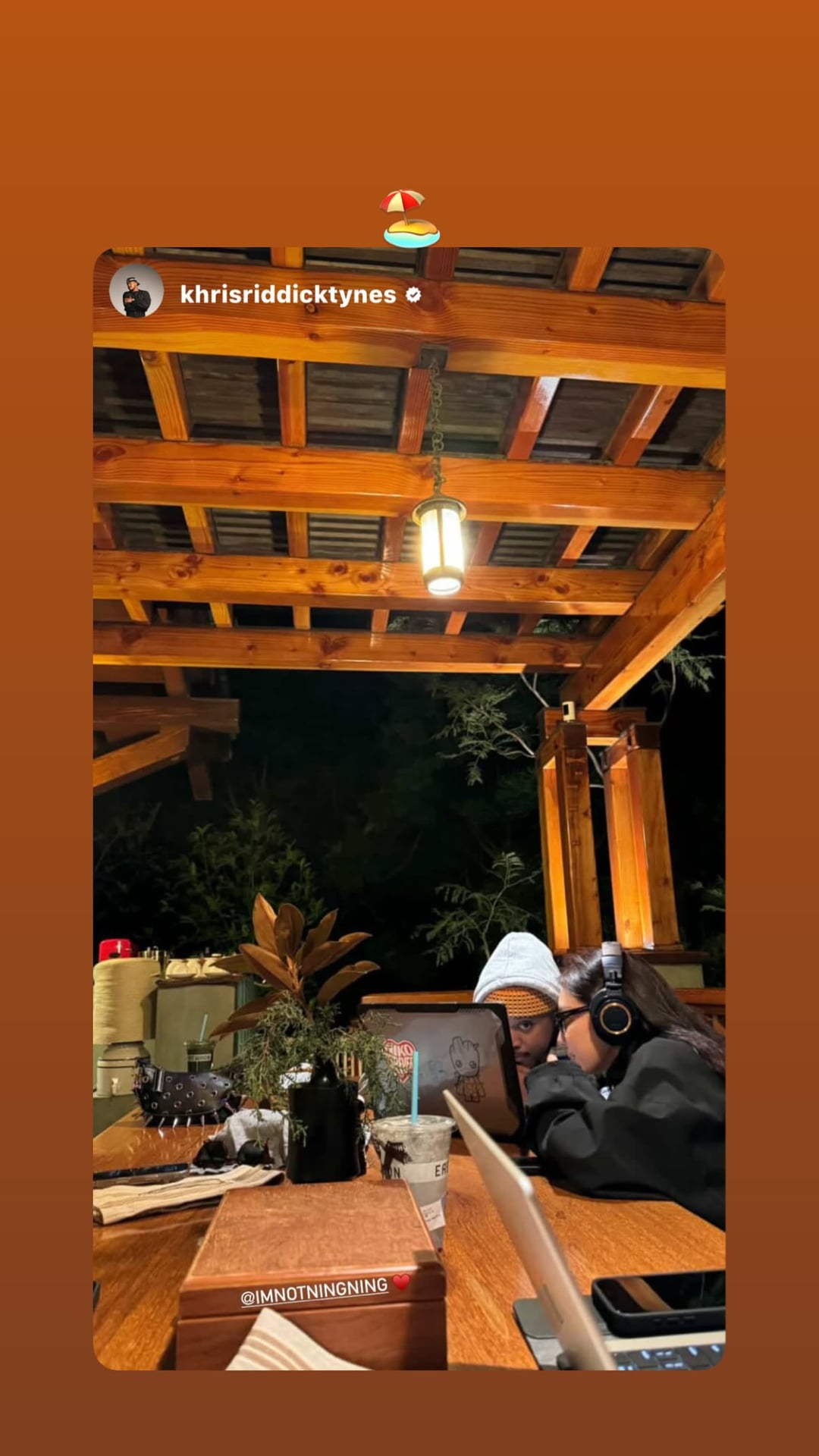 260121 Ningning Instagram Story Update with Khris Riddick-Tynes & Jay Versace