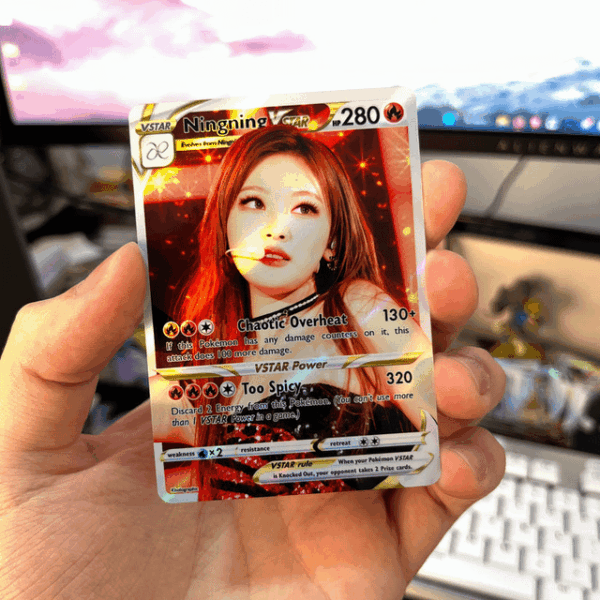I made full art holographic aespa Pokémon cards!