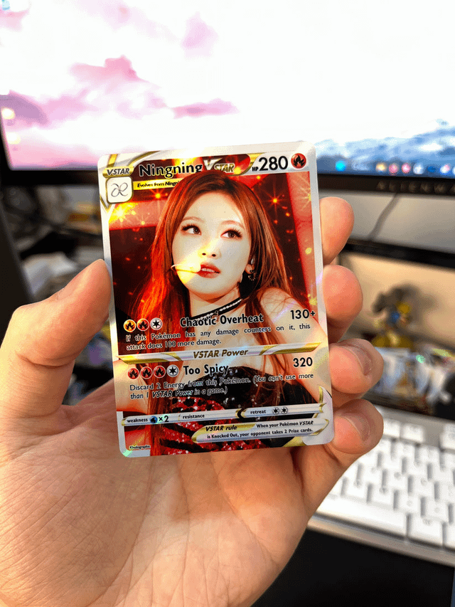 I made full art holographic aespa Pokémon cards!