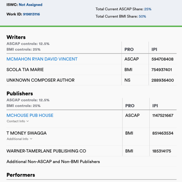 260224 aespa's new unreleased song titled 'Icing' has been listed on the ASCAP Repertory and aespa now have 7 unreleased songs listed.
