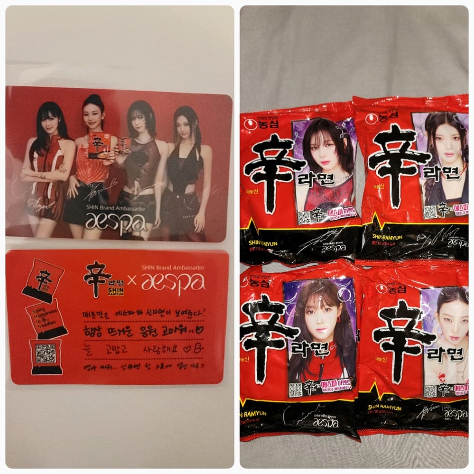 Found the aespa x Shin Ramyun collab noodles in the Philippines (+ card hit rate & possible UK giveaway)