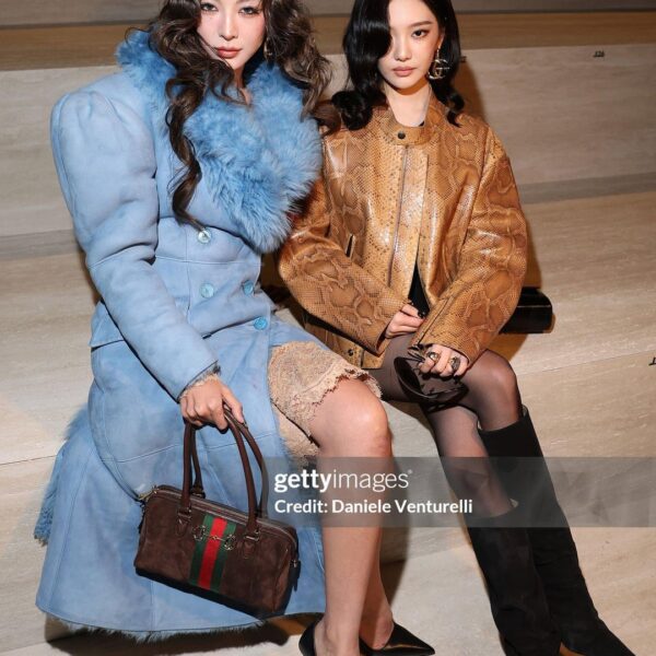 260227 Ningning with Nini at GUCCI FW26 Show, Milan Fashion Week (Getty Images)