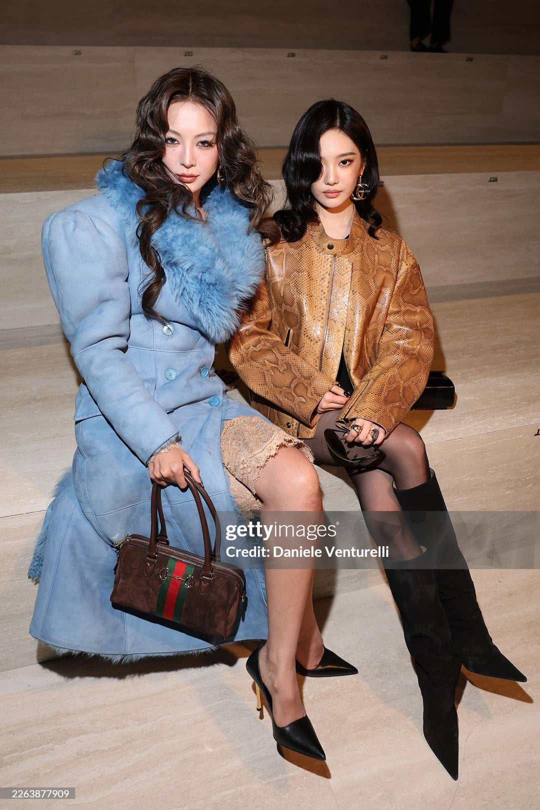 260227 Ningning with Nini at GUCCI FW26 Show, Milan Fashion Week (Getty Images)