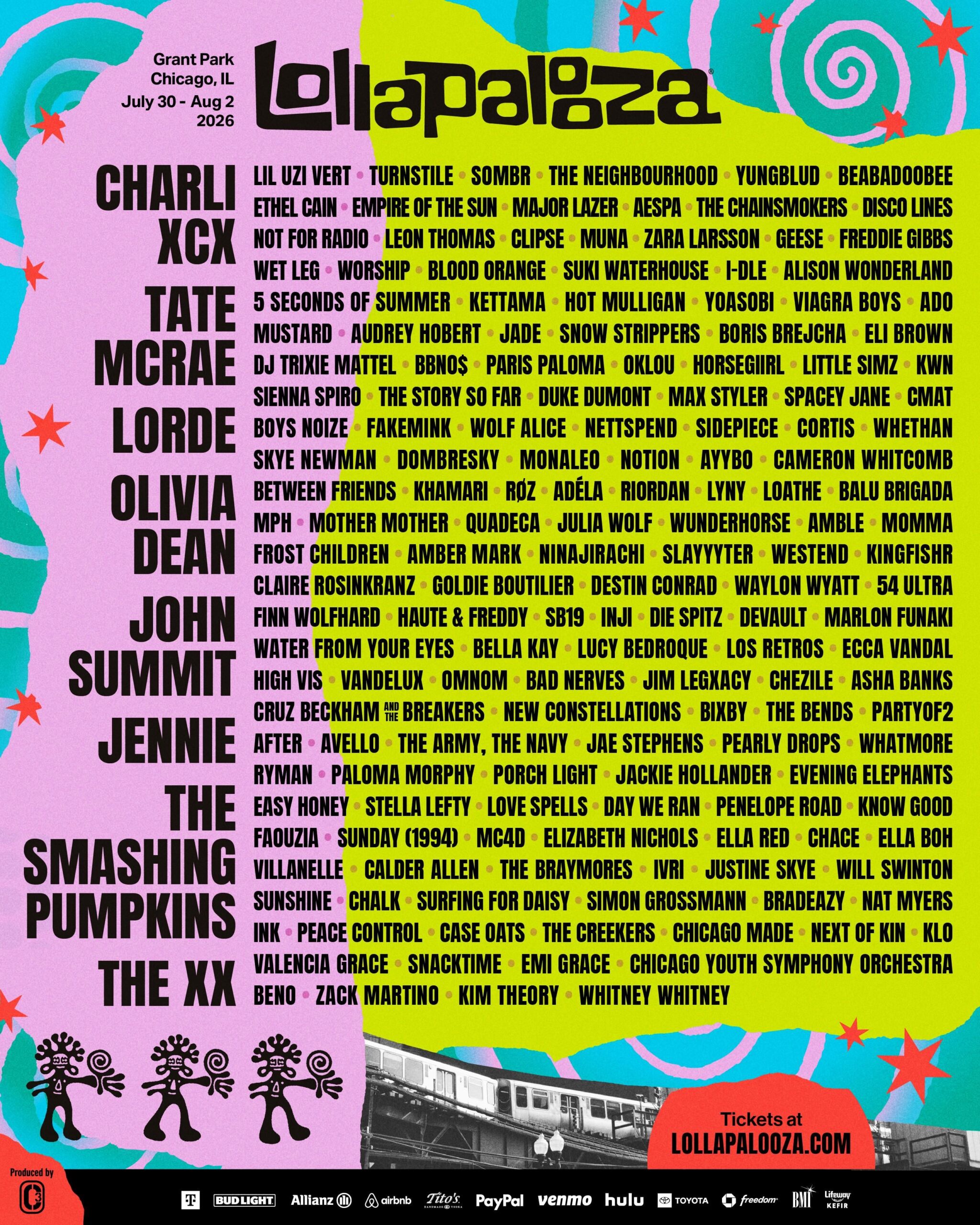 260318 aespa announced as part of the lineup for Lollapalooza Chicago 2026