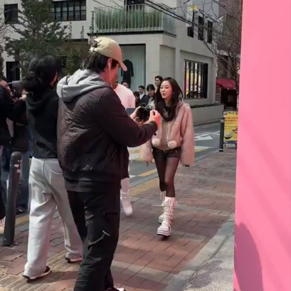 260324 Giselle was spotted filming a content with Choo Sunghoon