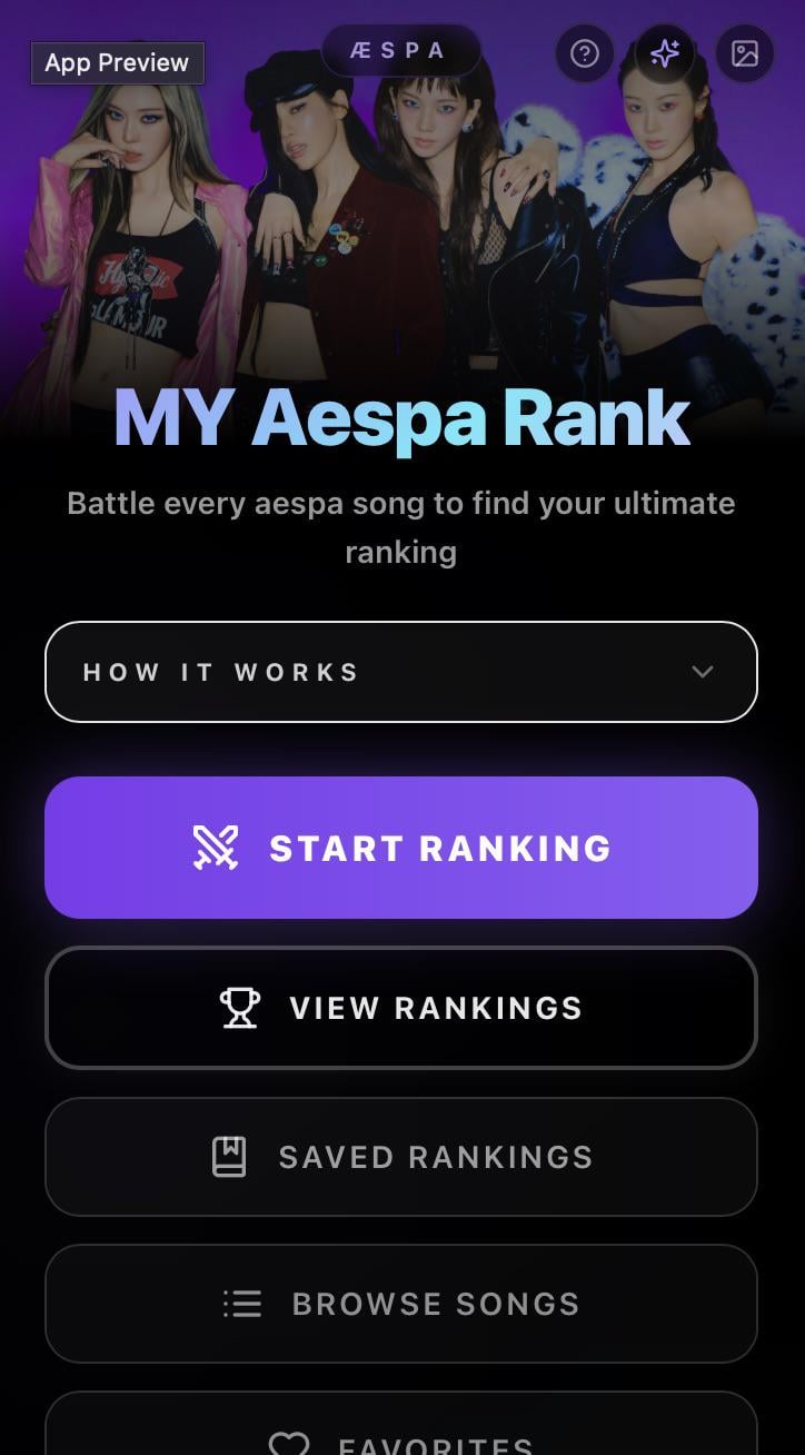 I made an app to rank aespa’s entire discography through ELO battles — would you use it?