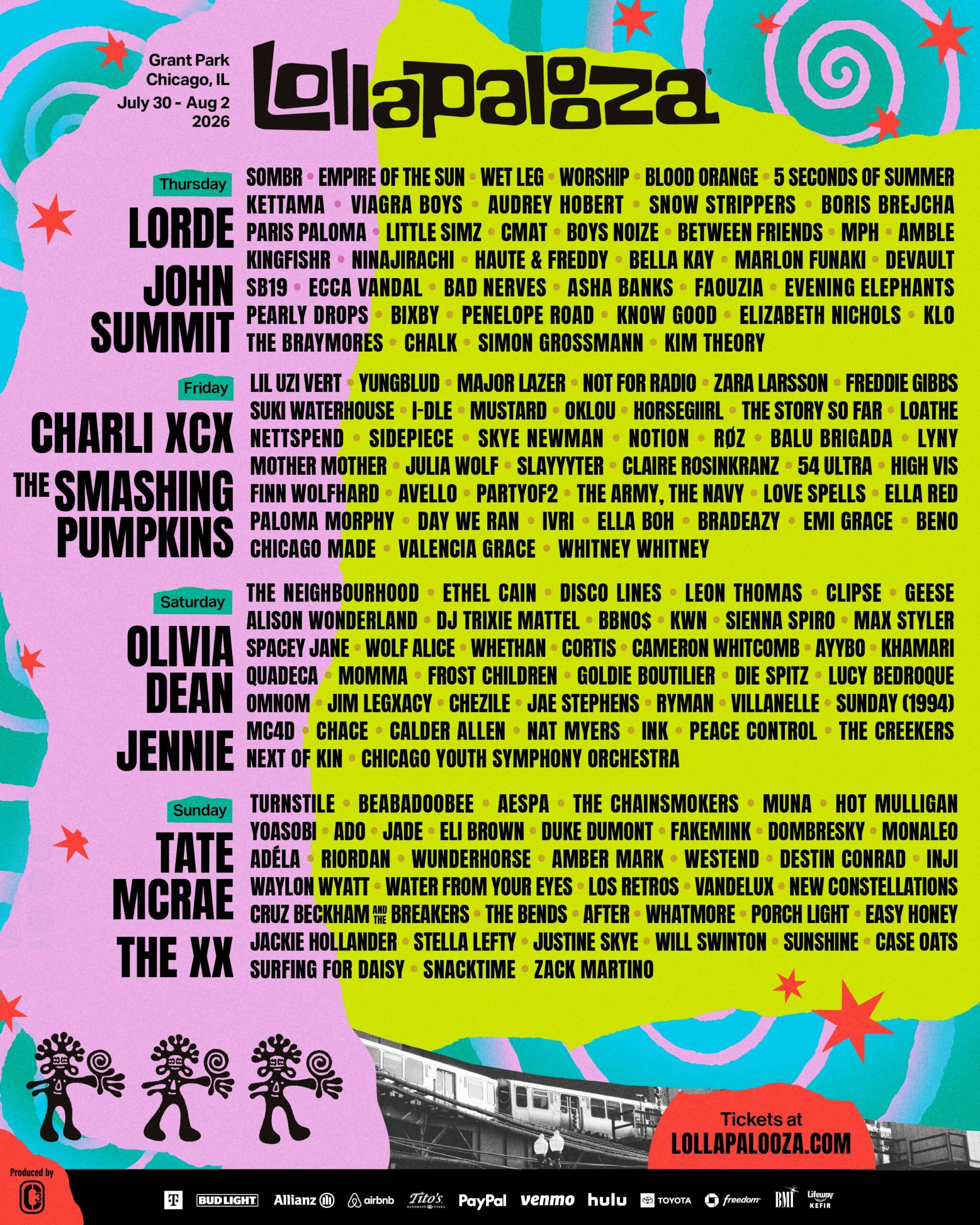 260320 aespa will be performing on Sunday, August 2nd at Lollapalooza Chicago 2026