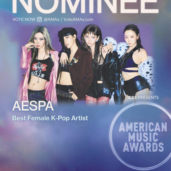 260415 aespa Twitter Update - aespa is nominated for 'Best Female K-Pop Artist' at the AMAs! A huge thanks to MYs for this honor 🏆