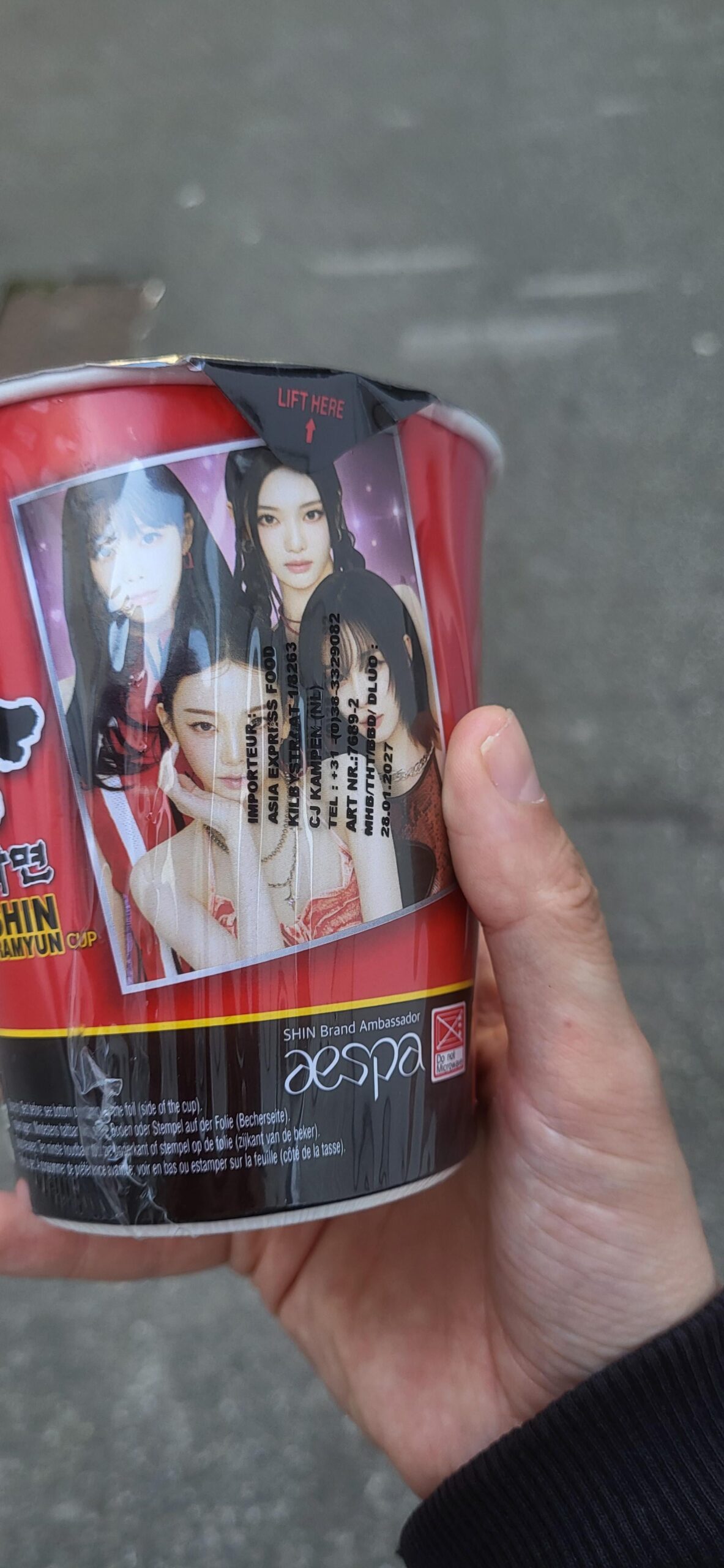 Got the shin ramen with aespa from my sister