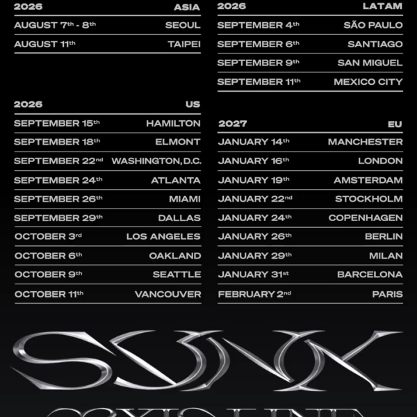 2026-27 aespa LIVE TOUR - SYNK : aeXIS LINE in ASIA, LATAM, US & EU (Announcement Poster)