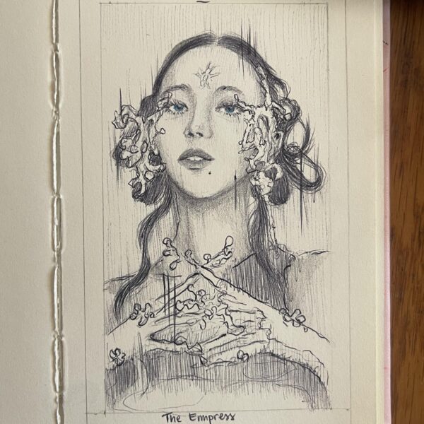 Hi guys, im starting an aespa tarot deck, I dont know if its okay to draw them in the cards? any thoughts? ( I dont know much about tarot just thought it as a fun art activity)