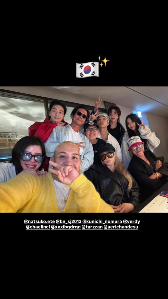 260424 Paulo Calle Instagram Story Update with Giselle (with G-DRAGON, CL, RIIZE Shotaro, AllDay Project TARZZAN, Park Seojoon, Nomura Kunichi, Verdy & Shoji Natsuko)
