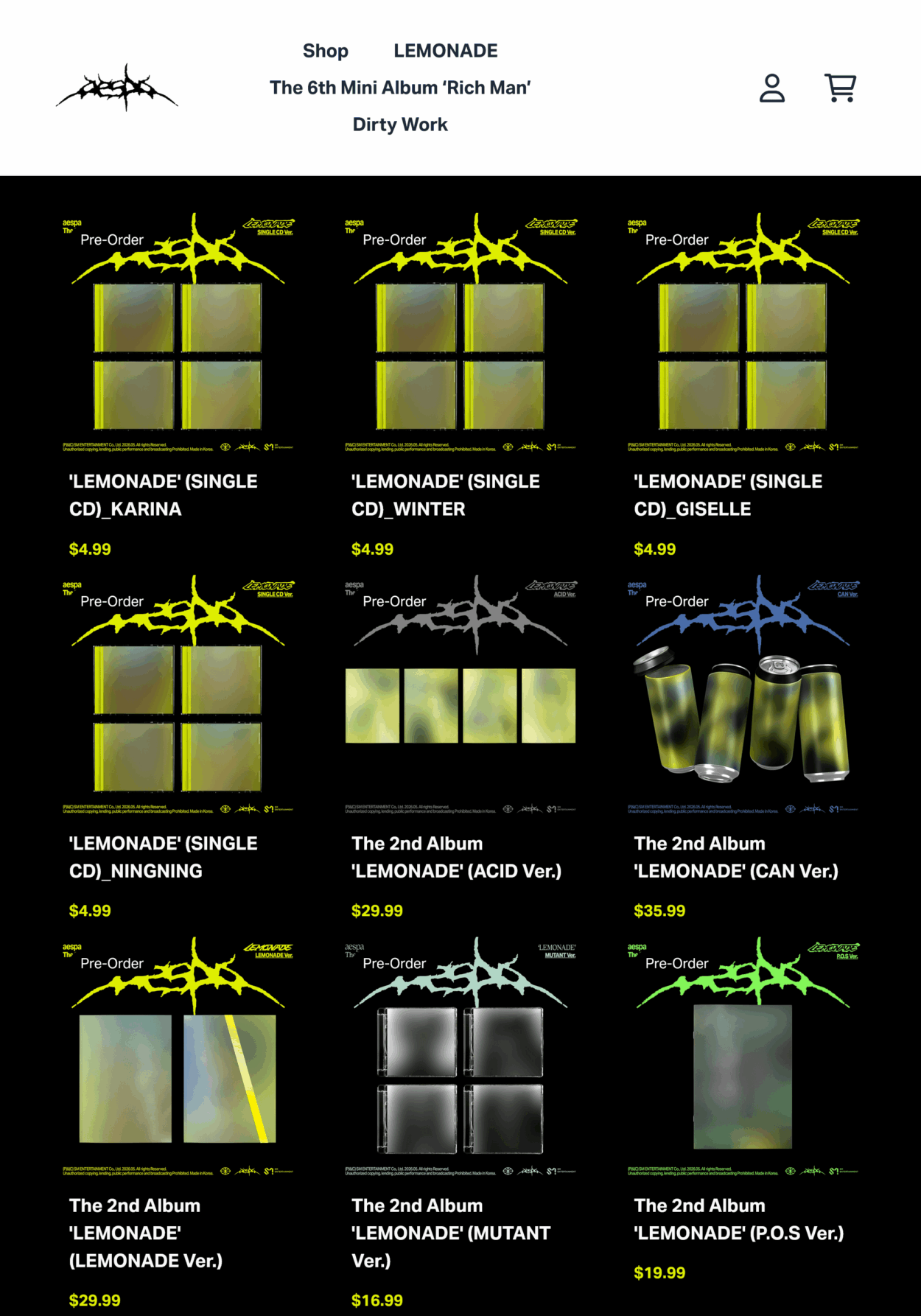 260420 The 2nd Album: LEMONADE (US Exclusives Pre-Orders)