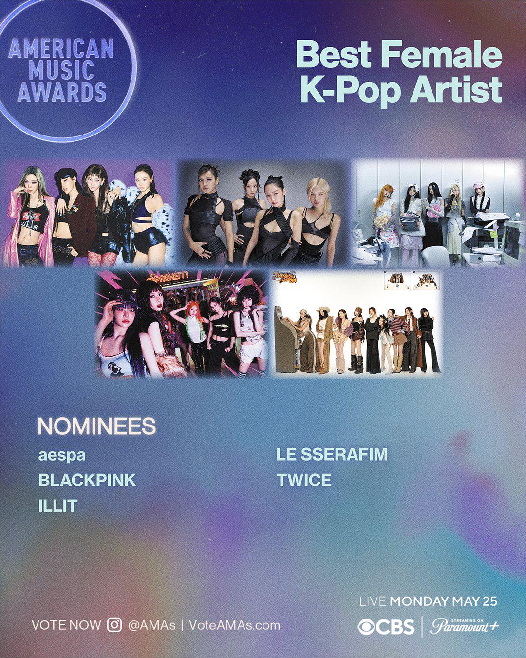 260414 aespa is nominated for 'Best Female K-Pop Artist' at the 52nd AMA (Voting Open)