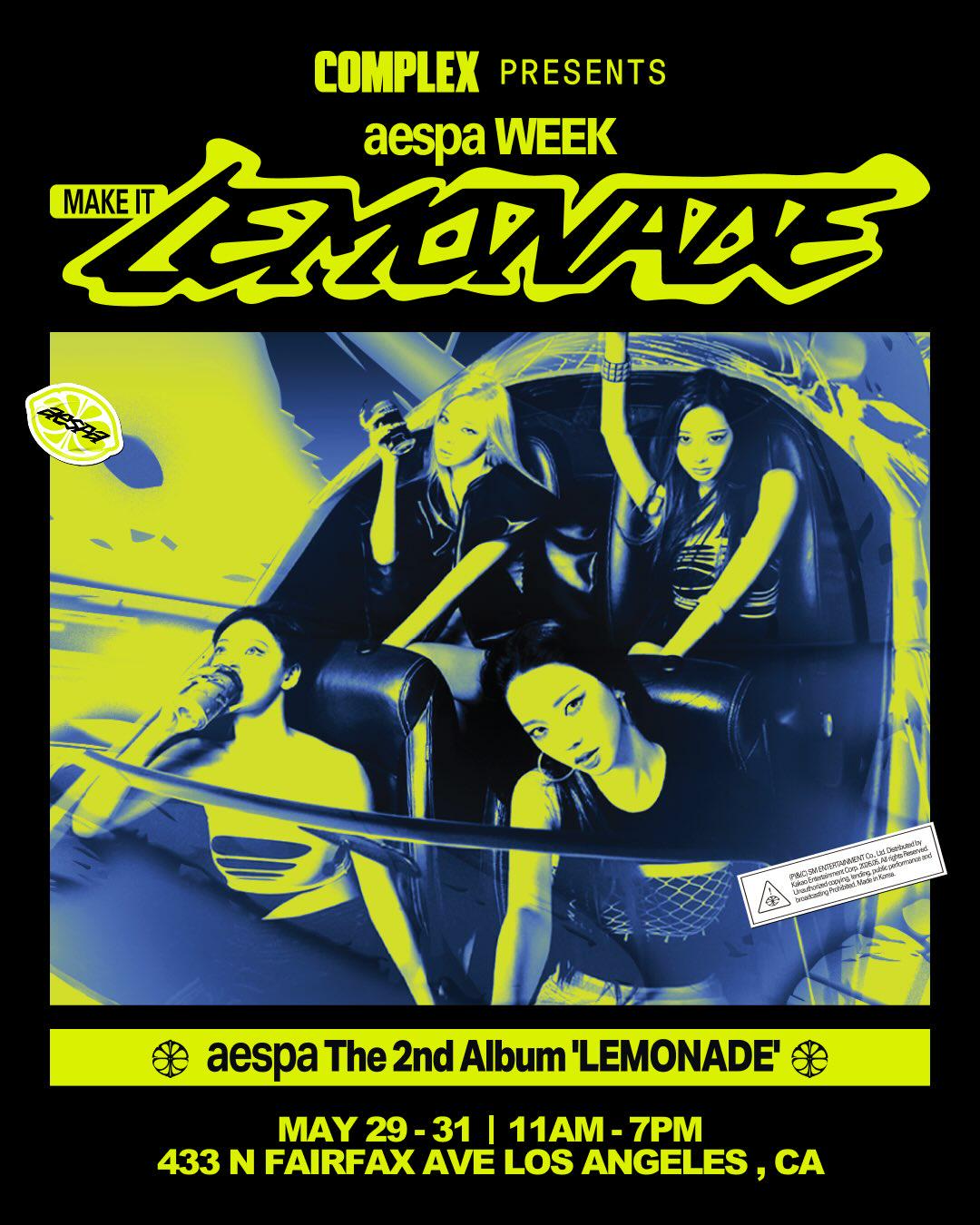 260526 aespa - The 2nd Album 'LEMONADE' Pop-Up in LA (Announcement Poster)