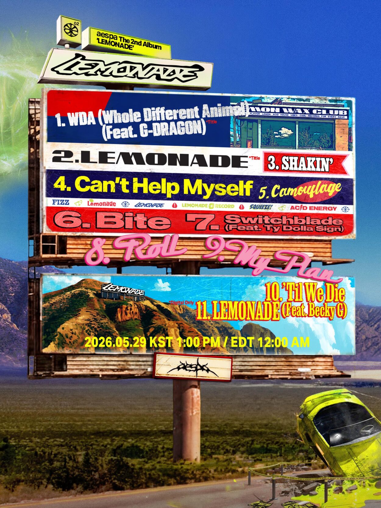 260520 aespa - The 2nd Album: LEMONADE (Full Tracklist)