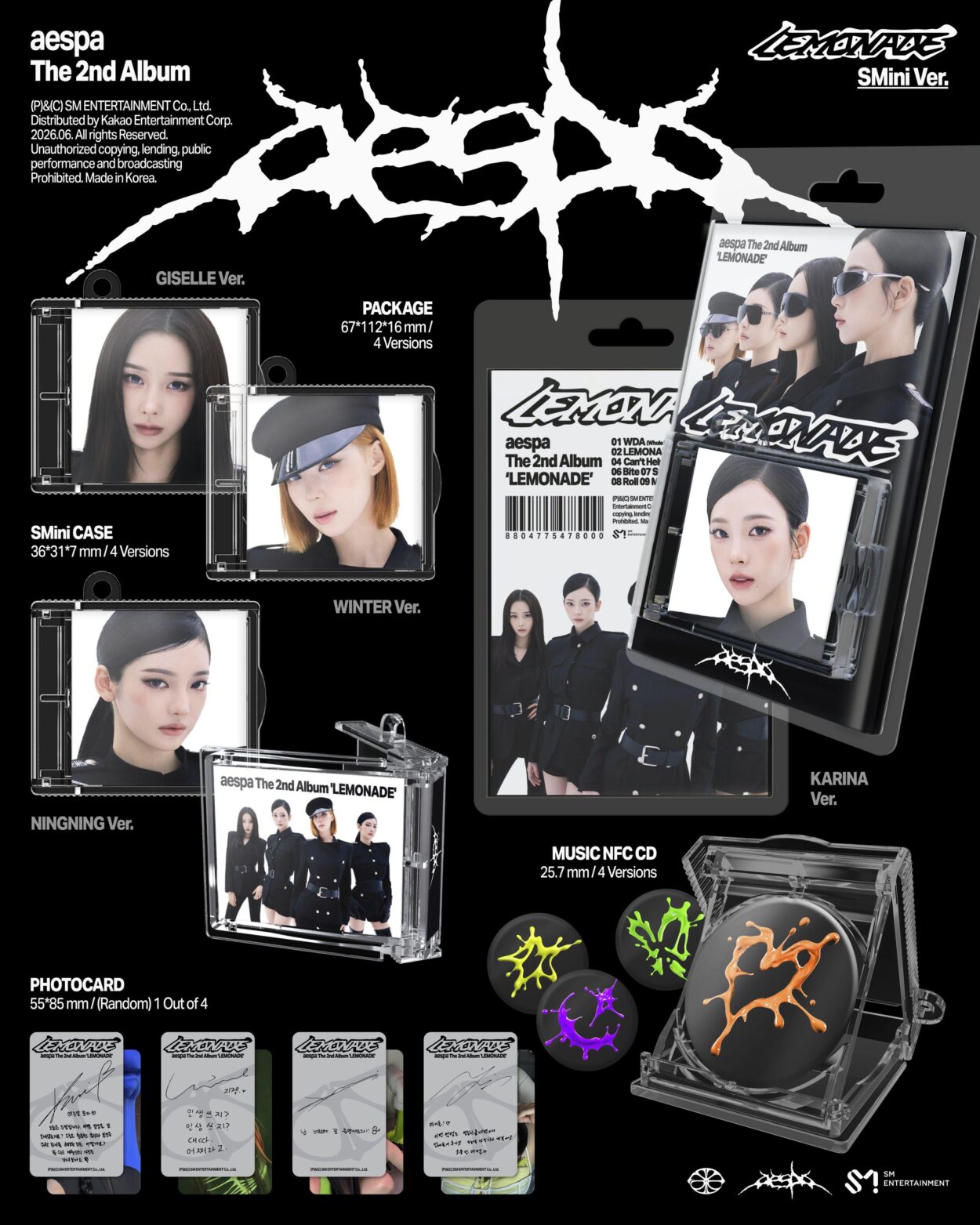 260528 aespa - The 2nd Album: LEMONADE (SMini Ver. - Album Details Preview)