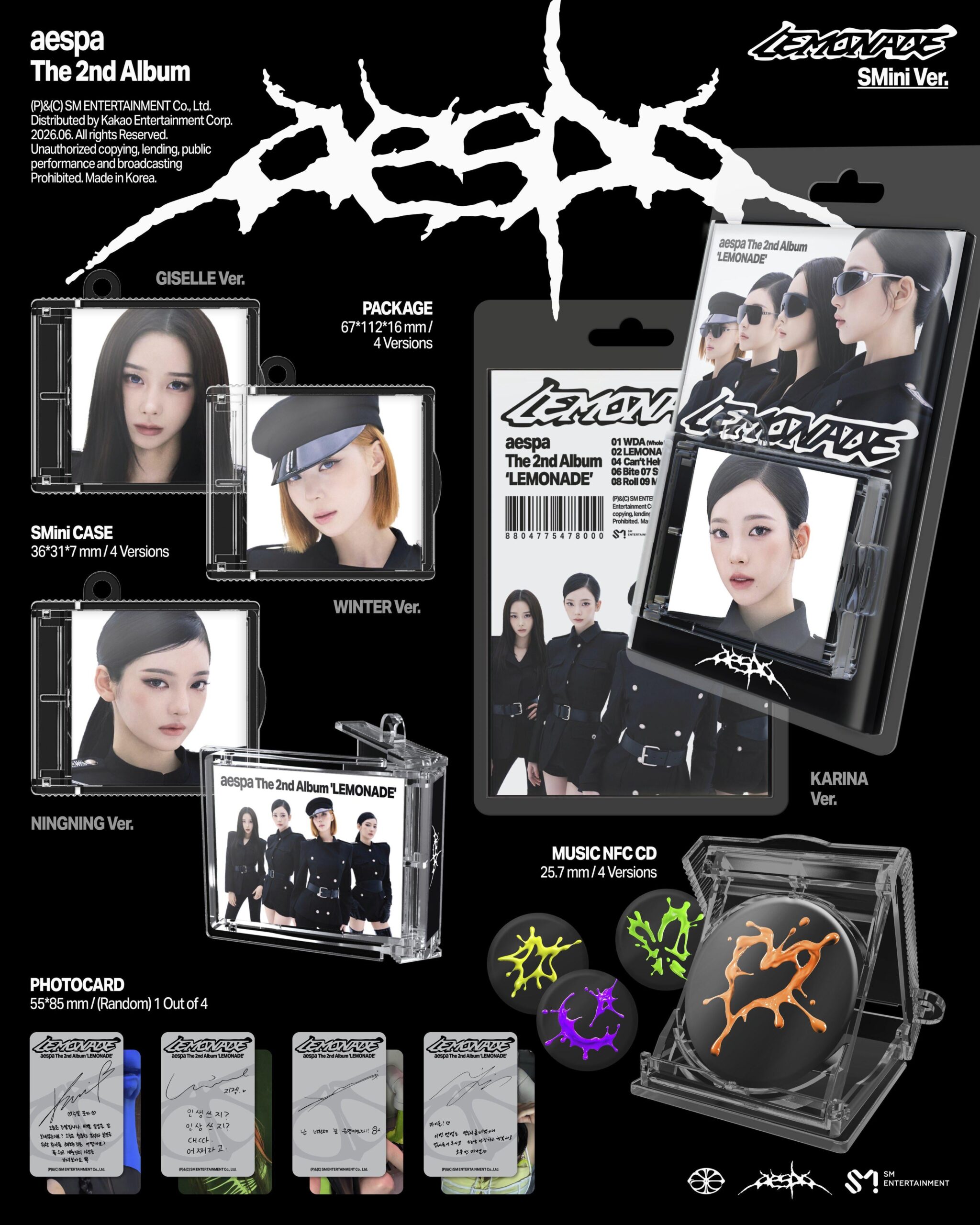 260528 aespa - The 2nd Album: LEMONADE (SMini Ver. - Album Details Preview)