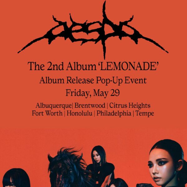 260522 aespa x BARNES & NOBLE - The 2nd Album 'LEMONADE' Album Release Pop-Up Event (Announcement Poster)