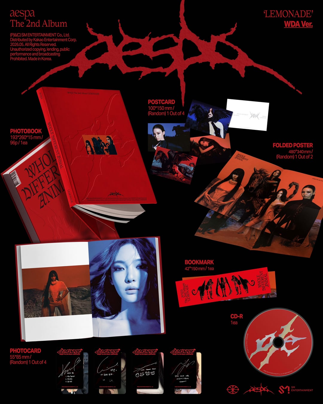 260508 aespa - The 2nd Album: LEMONADE (WDA & MUTANT Ver. - Album Details Preview)