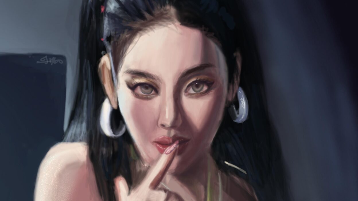 260616 I drew Ningning the maknae clocking a chile in Lemonade mv