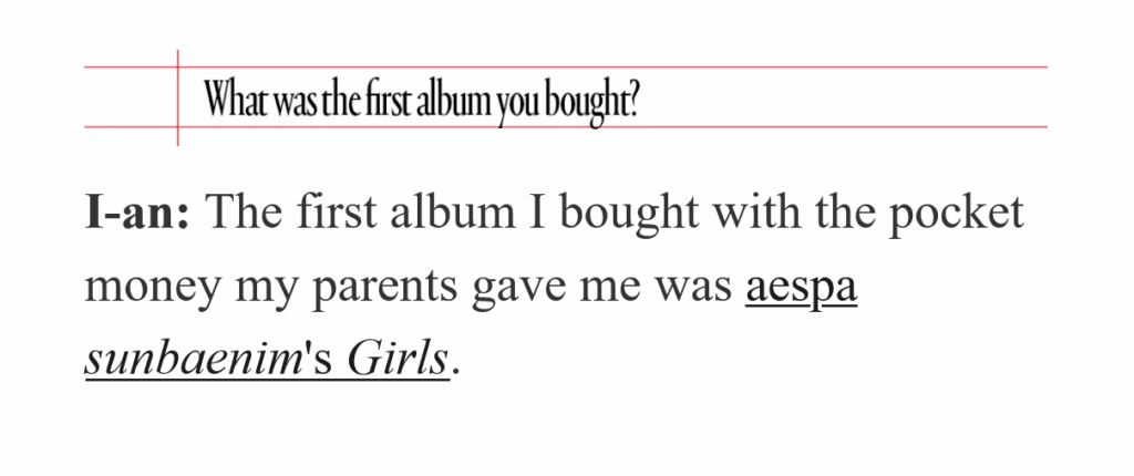260624 Hearts2Hearts Ian says the first album she bought was aespa's 2nd mini album 'Girls'