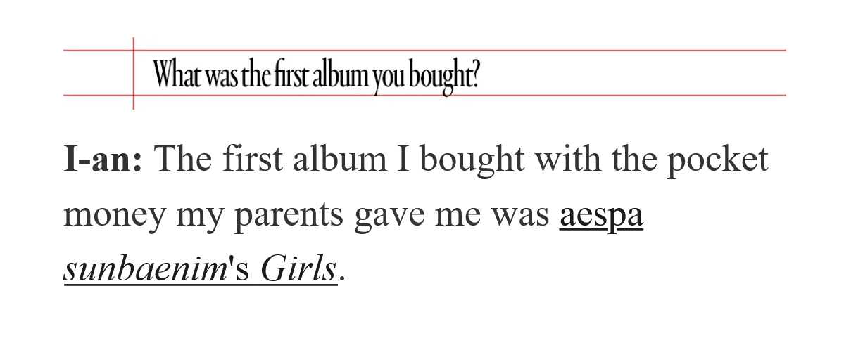 260624 Hearts2Hearts Ian says the first album she bought was aespa's 2nd mini album 'Girls'