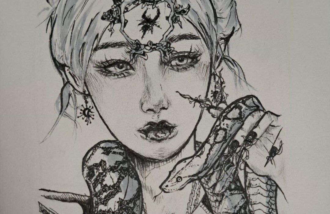 Attempt at drawing 🐍gigi for the first time for a commission~