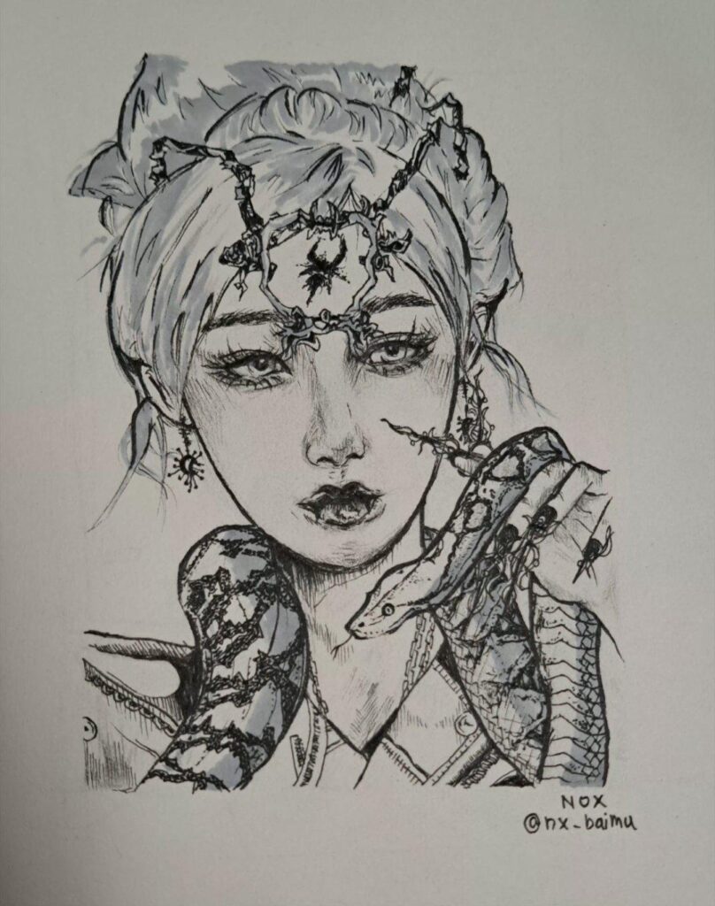 Attempt at drawing 🐍gigi for the first time for a commission~