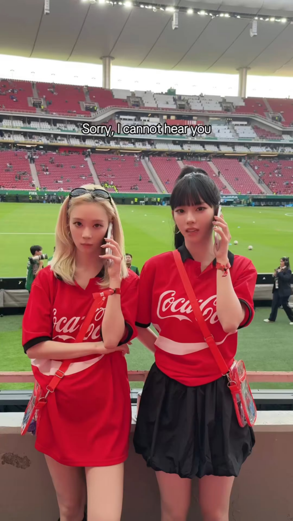 260613 aespa TikTok Update with Winter & Karina - brb, we are busy watching the World Cup🏟️⚽️