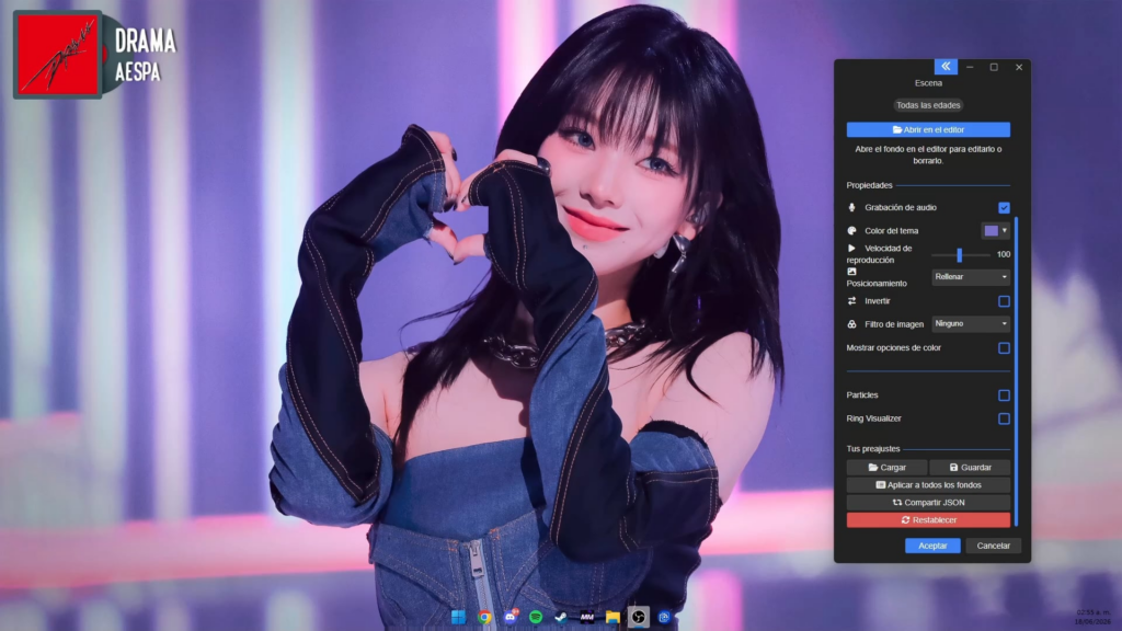 Karina Wallpaper (Audio & Media Visualizer, Wallper Engine)