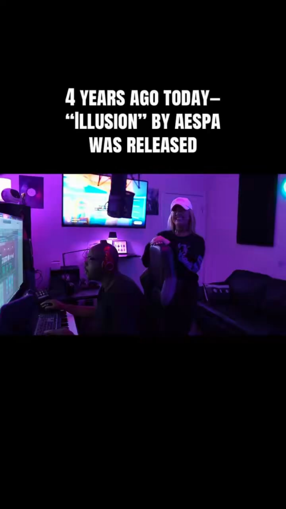 260601 Tricia Battani Twitter Update - Happy 4 year to “Illusion” by aespa 🩷 @pkizzlemusic Here’s a sneak peek at our original demo✨🎧 An honor to be a part of aespa’s amazing universe! Thank you forever