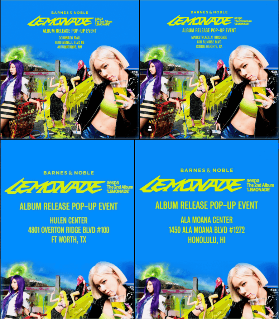 260529 aespa x BARNES & NOBLE - The 2nd Album 'LEMONADE' Album Release Pop-Up Event (Location Information)
