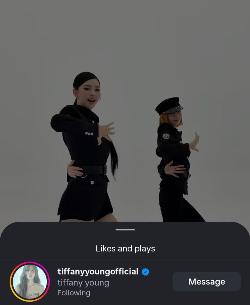 260601 SNSD Tiffany Young liked Karina & Winter's cover of 'Genie' on Instagram