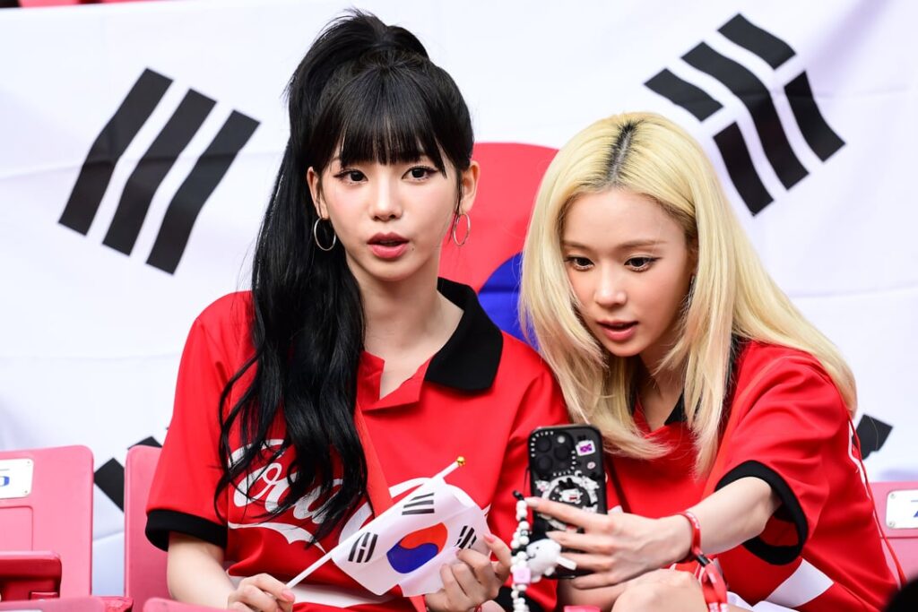 260612 San Cadilla Twitter Update - Karina and Winter from the group "aespa" already at the stands of the Guadalajara Stadium to witness South Korea vs. Czechia.