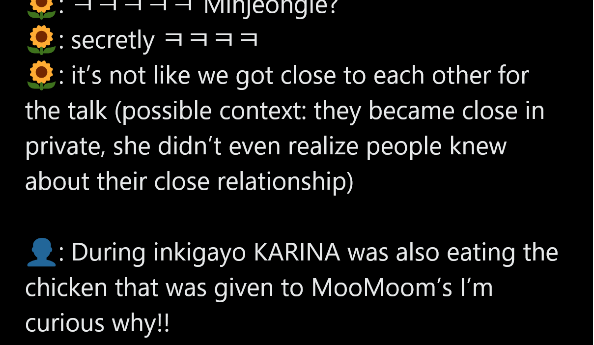260625 MAMAMOO Moonbyul answered fan's questions abt her relationship with Winter & Karina but refuses to reveal how they got close together
