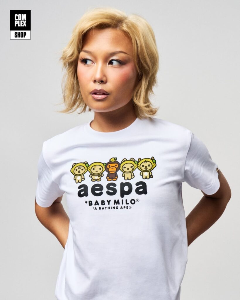 260729 aespa x BAPE® - Limited Collection Announcement (Previews + Available August 1st 9 AM PST / 12 PM EST at Complex)
