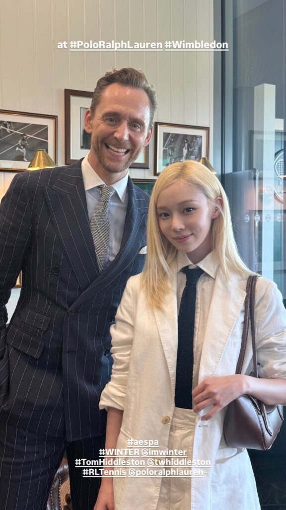 260714 aespa Instagram Story Update with Winter (with Tom Hiddleston, Ken Watanabe & WOODZ